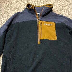 Cotopaxi Men's Zip-Up Sweater - Blue and Mustard